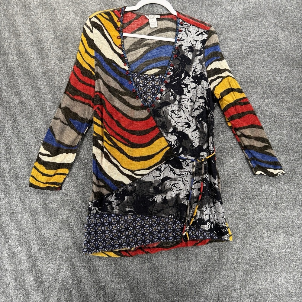 Alberto Makali Sweater Womens XL Abstract Tunic Patchwork Artsy Hippie Festival